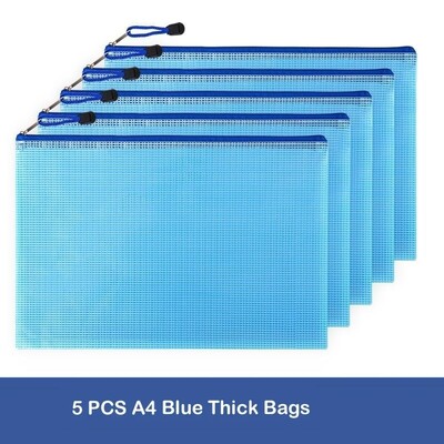 5kom mrežaste torbice s patentnim zatvaračem Torba za dokumente Vodootporne mape s datotekama s patentnim zatvaračem A4 Školski uredski pribor Torbe za pohranu pernica