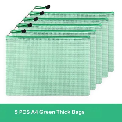 5kom mrežaste torbice s patentnim zatvaračem Torba za dokumente Vodootporne mape s datotekama s patentnim zatvaračem A4 Školski uredski pribor Torbe za pohranu pernica