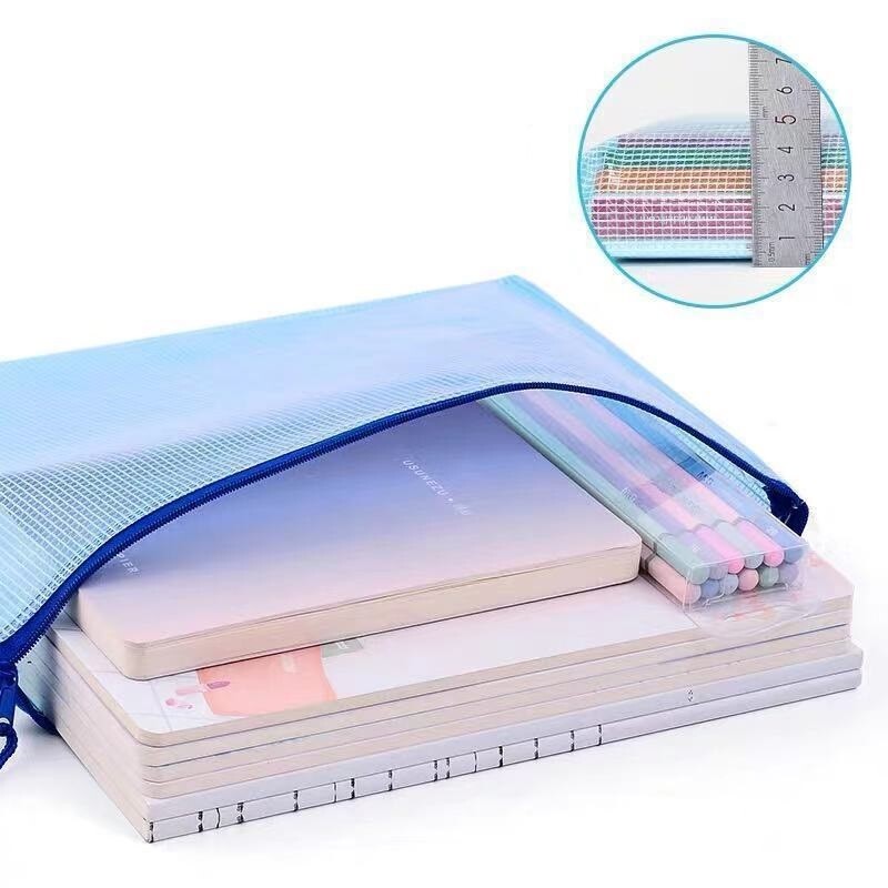 5kom mrežaste torbice s patentnim zatvaračem Torba za dokumente Vodootporne mape s datotekama s patentnim zatvaračem A4 Školski uredski pribor Torbe za pohranu pernica