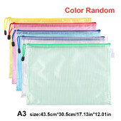 5 komada A3/A4/B4 torbica za slagalice Vodootporna mrežasta torbica za dokumente s patentnim zatvaračem za vezenje križićem za školski uredski pribor za projekt vezanja križićem