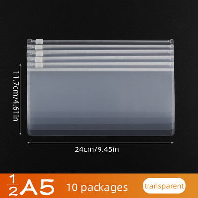 10PCS A4A5A6 Изпитна мрежеста чанта с цип Студентски офис Прости прозрачни чанти за документи с голям капацитет