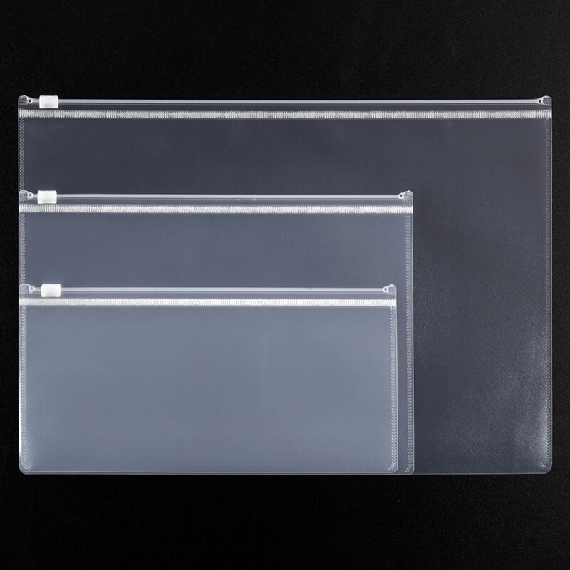 10PCS A4A5A6 Изпитна мрежеста чанта с цип Студентски офис Прости прозрачни чанти за документи с голям капацитет