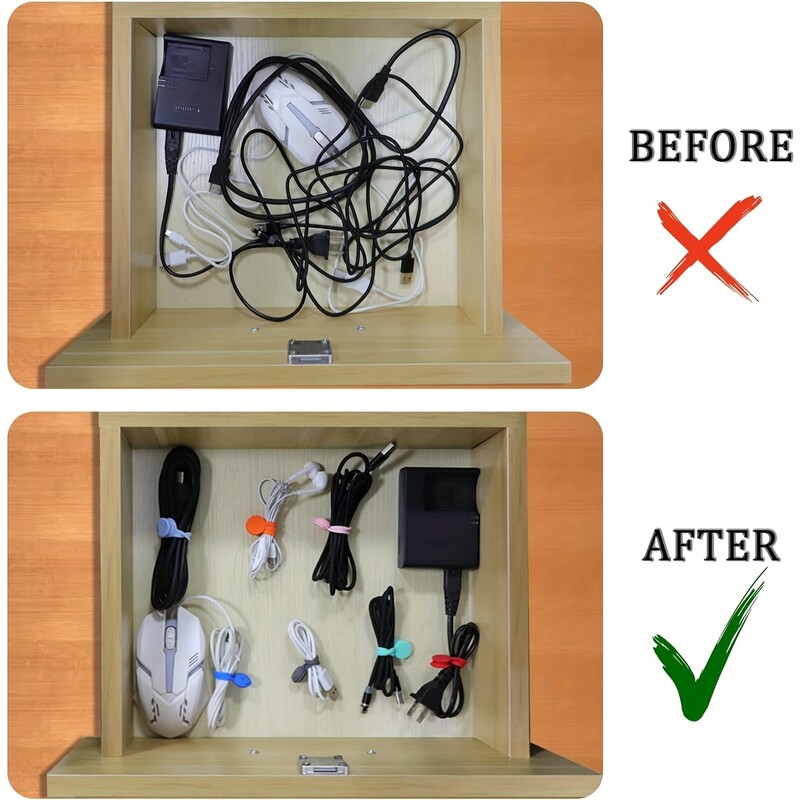 10 gab. Magnētiskās datu kabeļu saites, biroja galda piederumi, rakstāmgalda organizators, mājas organizēšana un uzglabāšana, biroja galda piederumi