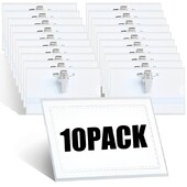 10/1 tk. Haaknõelaga klamber, läbipaistev pross, märgi märgi ID-kaardi hoidja ettevõtte kontorikonverentsi töötajatele.