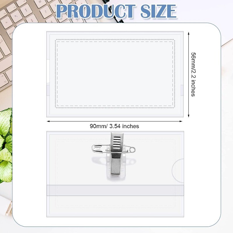 10/1 tk. Haaknõelaga klamber, läbipaistev pross, märgi märgi ID-kaardi hoidja ettevõtte kontorikonverentsi töötajatele.