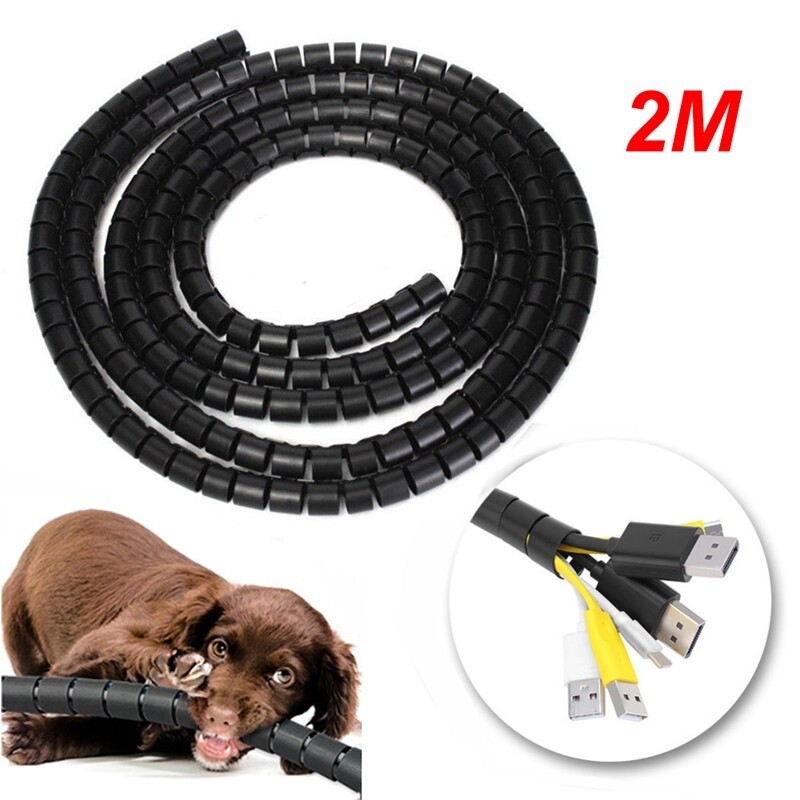 2M Fleksibilna spiralna cijev Organizator kabela Omotavanje žice Štitnik kabela Cijev za pohranu Namotač kabela Kućni stol Alati za uredsku organizaciju