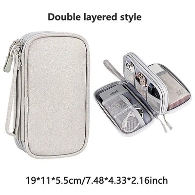 НОВА чанта за органайзер за пътуване Органайзери за съхранение на кабели Калъф за носене Преносими водоустойчиви еднослойни чанти за съхранение на кабелен кабел