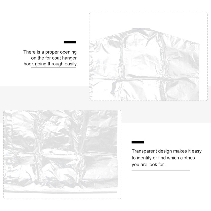 60x90cm Poklopac za prašinu za odjeću Prozirne plastične vrećice za odjeću Jednokratne vrećice otporne na prašinu za kućnu trgovinu na otvorenom