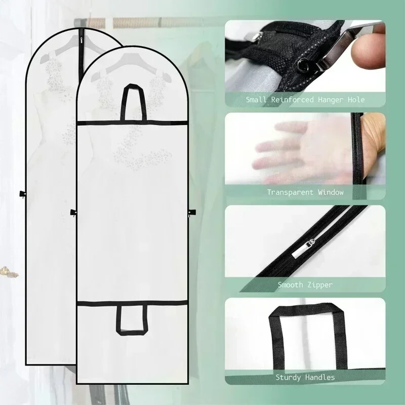 60x180cm Navlaka za vjenčanicu Torbe za odjeću Jakna Odjeća Kaput Zaštitna navlaka otporna na prašinu Odjeća Navlaka za prašinu Putna torba