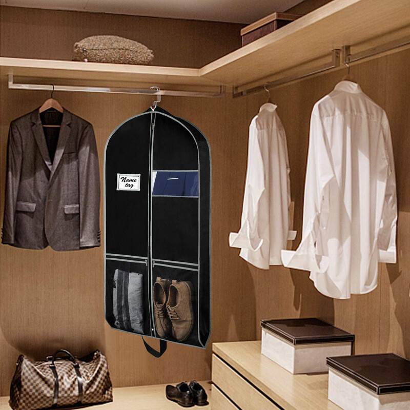 Torba za odjeću Torbe za odijela za putovanja i skladištenje Zaštitna navlaka za odijelo s patentnim zatvaračem s ušicima s velikim džepovima za dodatke i ručkama za nošenje
