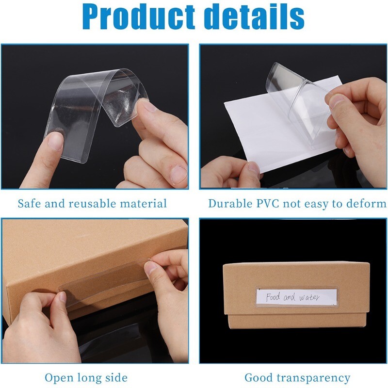 4/20 tk etiketihoidjad Kleepuv riiulisilt tühja kaardiga läbipaistvate silditaskutega kodukontori raamaturiiulite prügikastide klassifikatsioon