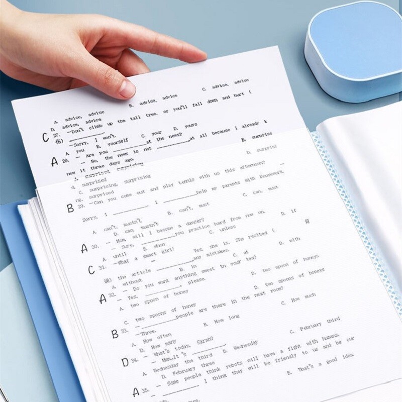 Geantă pentru fișiere A4 40 de pagini Carte de date Dosar pentru fișiere de capacitate mare Broșură cu informații Suport de depozitare Papetarie Rechizite școlare de birou