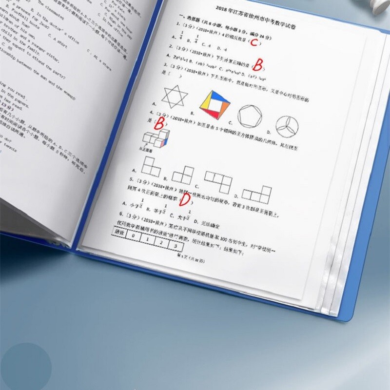 Geantă pentru fișiere A4 40 de pagini Carte de date Dosar pentru fișiere de capacitate mare Broșură cu informații Suport de depozitare Papetarie Rechizite școlare de birou