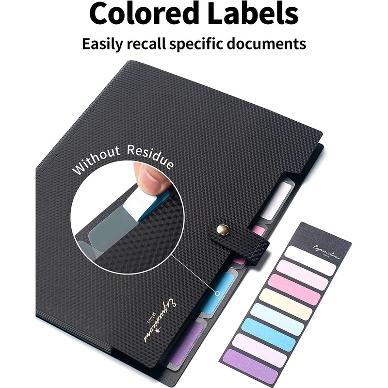 Dosar extensibil pentru fișiere, 5 dosare de buzunar pentru documente, organizator portabil de hârtie pentru rechizite de birou școlare, dimensiune A4
