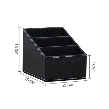 PU Δερμάτινη θήκη τηλεχειριστηρίου Desktop Organizer Κουτί αποθήκευσης για Οδηγός τηλεόρασης Ταχυδρομείο Τηλέφωνο γραφείου Δικτυωτό πλέγμα καλλυντικών στυλό