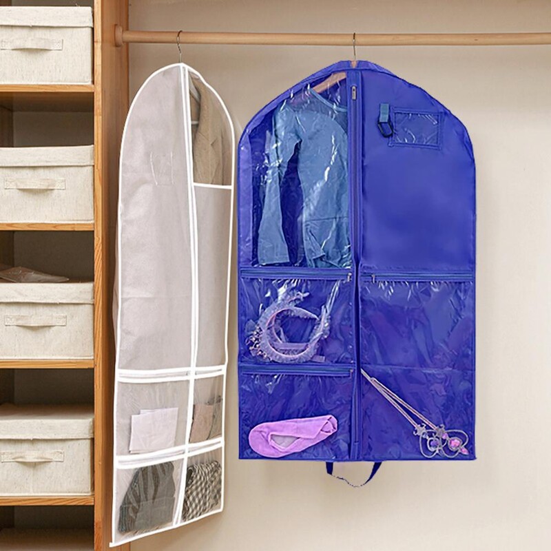 Geanta de depozitare Impermeabil pliata pantofi usori Depozitare 3 buzunare transparente cu fermoar Geanta de depozitare fuste de dans pentru copii