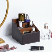 PU ādas tālvadības pults turētājs galddatora organizatora uzglabāšanas kaste TV ceļvedim Pasta tālrunis Biroja šķirošanas režģis kosmētikas pildspalvu statīvs