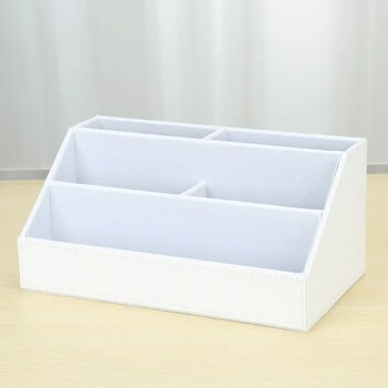 PU Δερμάτινη θήκη τηλεχειριστηρίου Desktop Organizer Κουτί αποθήκευσης για Οδηγός τηλεόρασης Ταχυδρομείο Τηλέφωνο γραφείου Δικτυωτό πλέγμα καλλυντικών στυλό