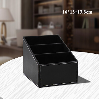 PU ādas tālvadības pults turētājs galddatora organizatora uzglabāšanas kaste TV ceļvedim Pasta tālrunis Biroja šķirošanas režģis kosmētikas pildspalvu statīvs