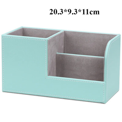 PU ādas tālvadības pults turētājs galddatora organizatora uzglabāšanas kaste TV ceļvedim Pasta tālrunis Biroja šķirošanas režģis kosmētikas pildspalvu statīvs