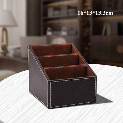 PU ādas tālvadības pults turētājs galddatora organizatora uzglabāšanas kaste TV ceļvedim Pasta tālrunis Biroja šķirošanas režģis kosmētikas pildspalvu statīvs