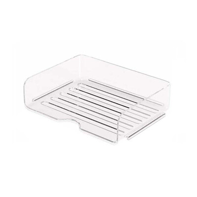 Papetarie Tava pentru fișiere de birou Suport durabil pentru cărți de birou Suport de hârtie stivuit Raft din plastic A4 Organizator de documente