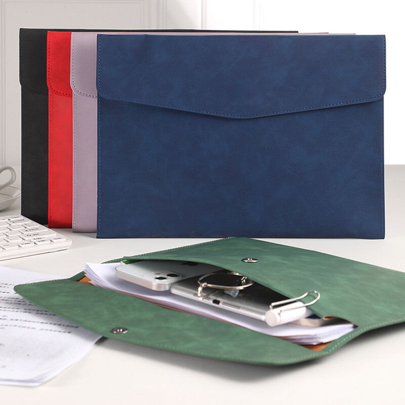 Geanta Documente Piele A4 Plic Suport Documente Geanta Documente Piele PU de calitate Femeie Organizator Documente Geanta File