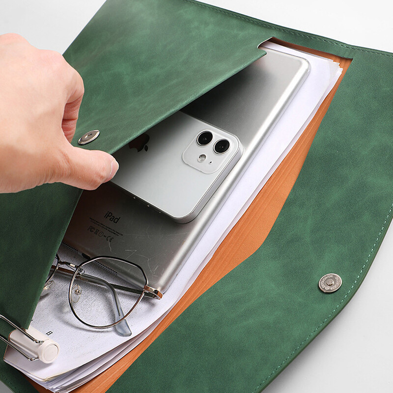 Geanta Documente Piele A4 Plic Suport Documente Geanta Documente Piele PU de calitate Femeie Organizator Documente Geanta File