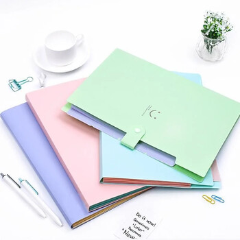 5 Pocket Expandable File Gripper Label Cute Folder Φορητό Organizer αρχείων για χώρο αποθήκευσης Office School