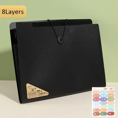 Nou 8/13 straturi Dosar A4 Geantă de depozitare Hârtie de test Organizator de expansiune de birou cu mai multe straturi Papetarie școlară Rechizite de birou