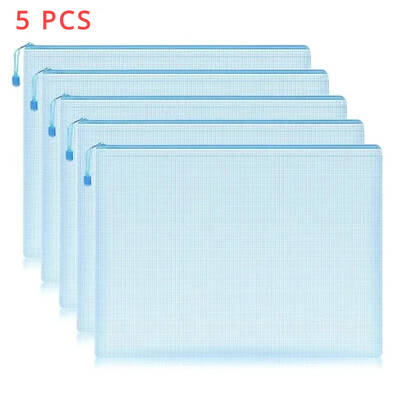 5/10 KOM Mrežasta torbica s patentnim zatvaračem Torba za dokumente Vodootporna veličina A4 Putne torbe za pohranu Zip mapa s datotekama za školski uredski pribor