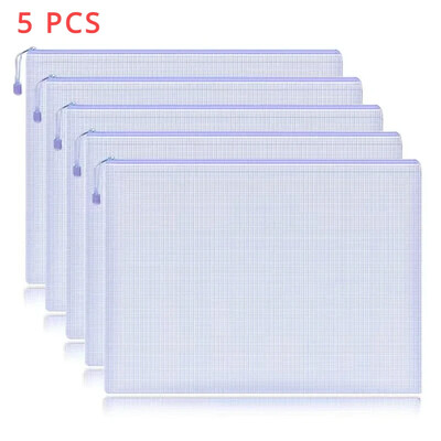 5/10 KOM Mrežasta torbica s patentnim zatvaračem Torba za dokumente Vodootporna veličina A4 Putne torbe za pohranu Zip mapa s datotekama za školski uredski pribor