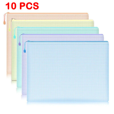 5/10 KOM Mrežasta torbica s patentnim zatvaračem Torba za dokumente Vodootporna veličina A4 Putne torbe za pohranu Zip mapa s datotekama za školski uredski pribor