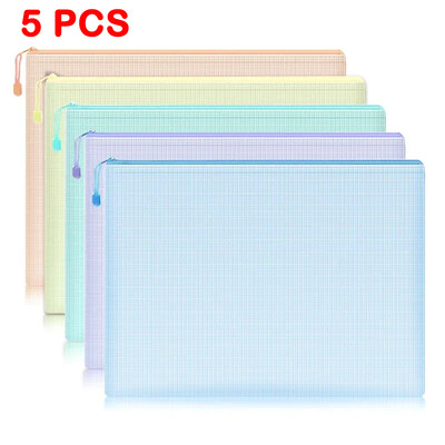 5/10 KOM Mrežasta torbica s patentnim zatvaračem Torba za dokumente Vodootporna veličina A4 Putne torbe za pohranu Zip mapa s datotekama za školski uredski pribor