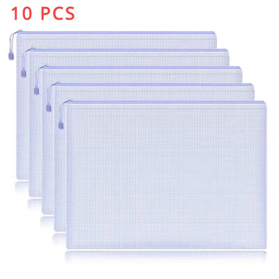 5/10 KOM Mrežasta torbica s patentnim zatvaračem Torba za dokumente Vodootporna veličina A4 Putne torbe za pohranu Zip mapa s datotekama za školski uredski pribor