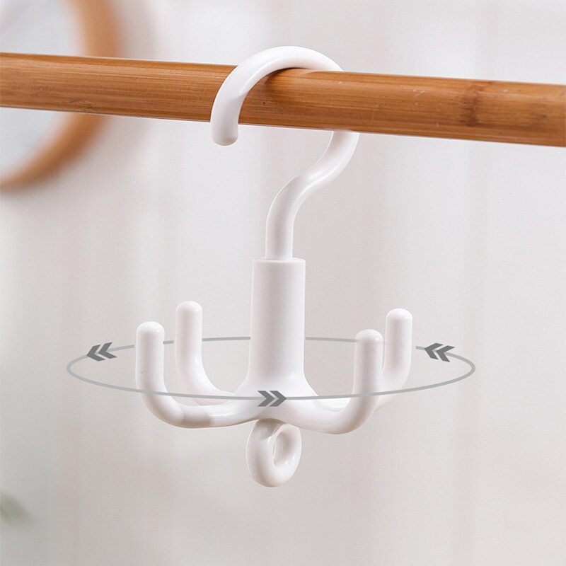 1kom višenamjenska rotirajuća plastična kuka bez probijanja s 4 kandže, vješalica za kapute, organizator remena, vješalica za remen za garderobu