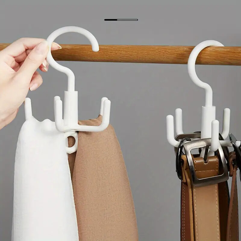 1kom višenamjenska rotirajuća plastična kuka bez probijanja s 4 kandže, vješalica za kapute, organizator remena, vješalica za remen za garderobu