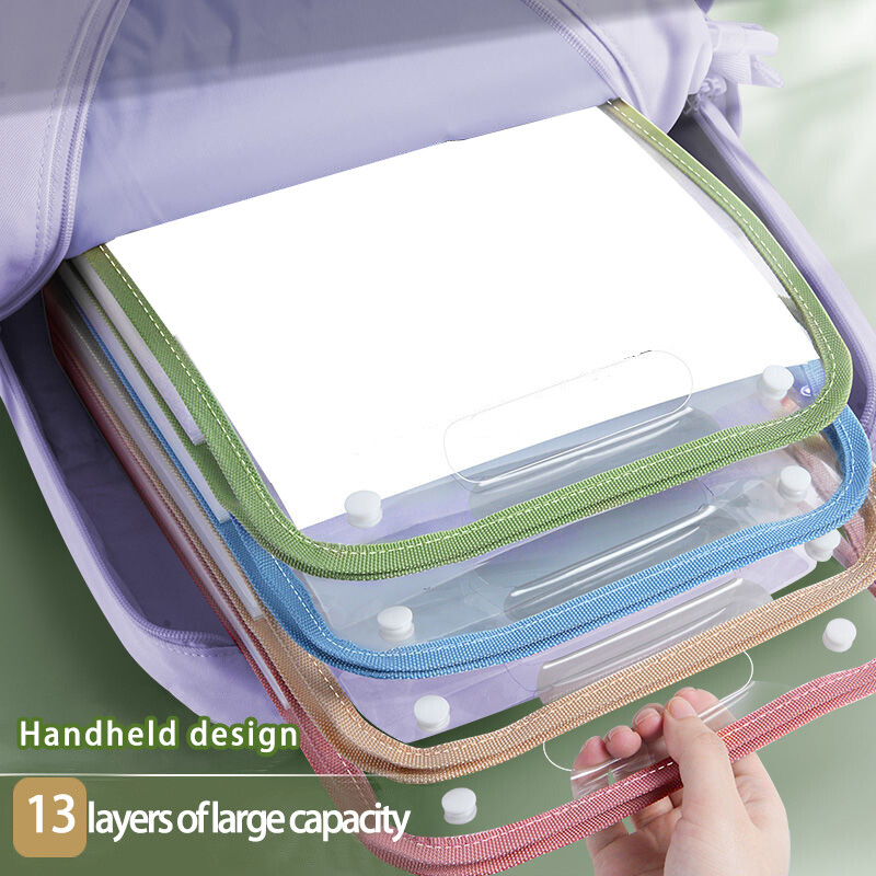 1 kom 13-mreža veličine A4 prijenosna okomita organizatorska torba harmonika mape 13 džepnih plastičnih datoteka za proširenje za ispitni rad učenika