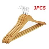 3KOM SET od 10/20 drvenih vješalica za odjeću. Visokokvalitetne čvrste kuke za košulje. Protuklizne hlače na vješalice. IDEALNO za odijela, kapute ili