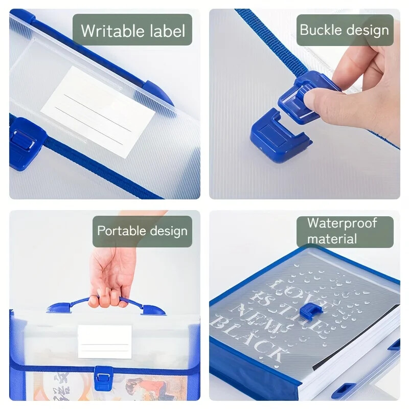 1 paket živih šarenih proširivih mapa s datotekama - vodootporan prijenosni A4 organizator datoteka za uredsku, poslovnu, školsku i kućnu upotrebu