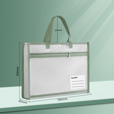 [Prostrani organizator] A4 džepne mape proširene dvoslojne mrežaste torbe za pohranu datoteka s ručkom Prozirna torba za datoteke velikog kapaciteta