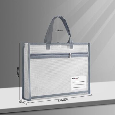 [Prostrani organizator] A4 džepne mape proširene dvoslojne mrežaste torbe za pohranu datoteka s ručkom Prozirna torba za datoteke velikog kapaciteta