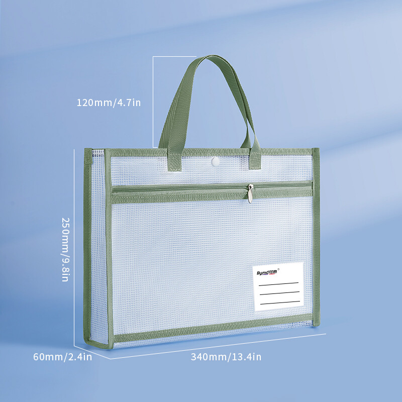 [Prostrani organizator] A4 džepne mape proširene dvoslojne mrežaste torbe za pohranu datoteka s ručkom Prozirna torba za datoteke velikog kapaciteta