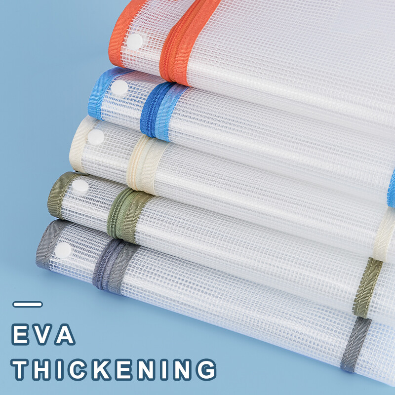 [Prostrani organizator] A4 džepne mape proširene dvoslojne mrežaste torbe za pohranu datoteka s ručkom Prozirna torba za datoteke velikog kapaciteta