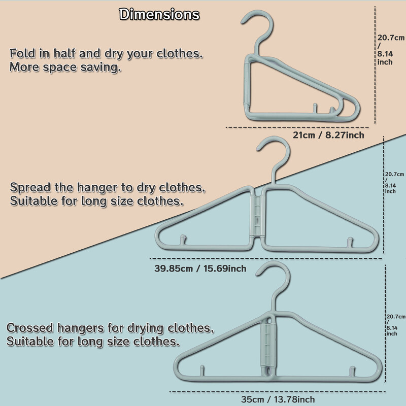 2024 NOU Umerașe pliabile pe jumătate, suporturi de depozitare a hainelor pentru călătorii, rulote, baie, dulap, dormitor, mai aproape de perete