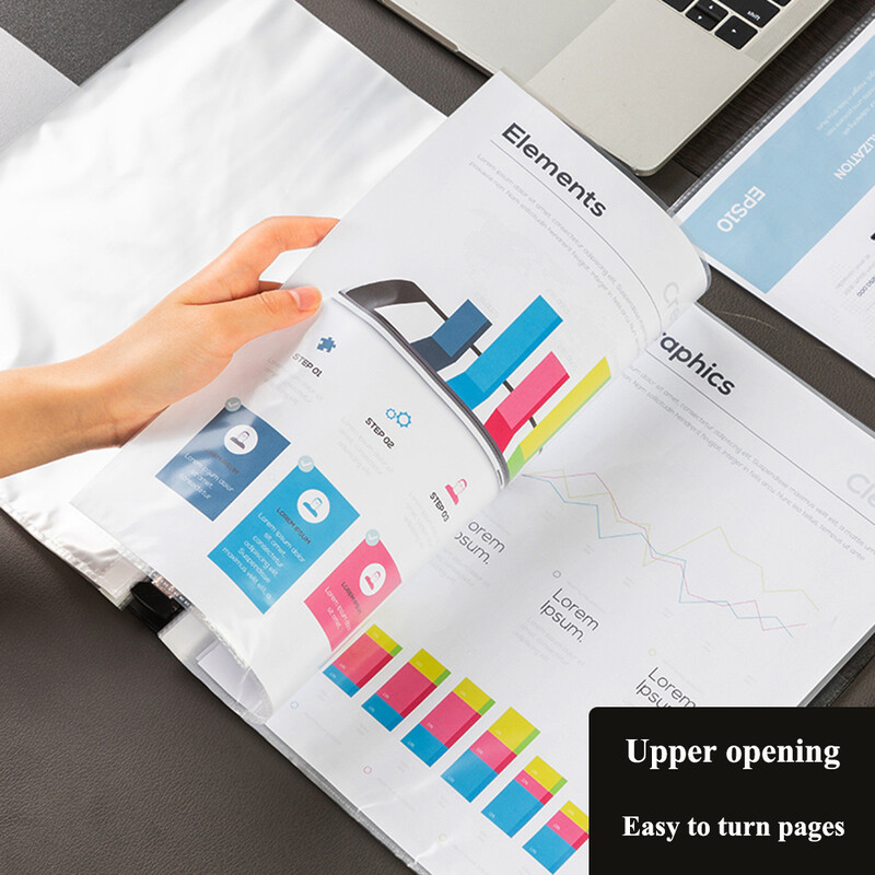 20PCS/Bag Deli 5710 72616 Prozirna vrećica za dokumente Mapa s datotekama 11 rupa A4 30 rupa A3 Vrećica za umetanje listova Prozirna mapa s datotekama