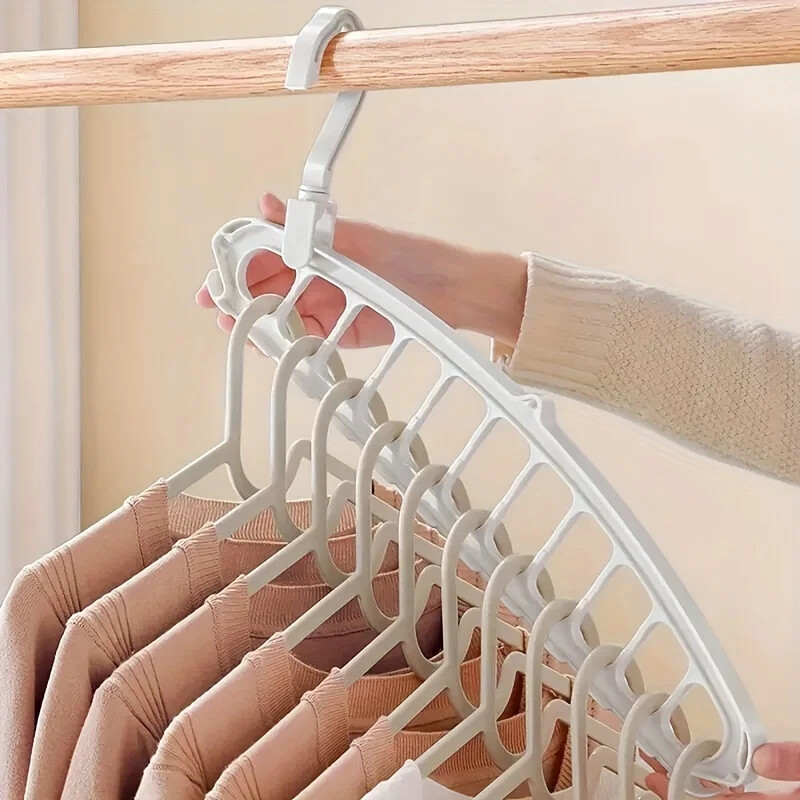 1 бр. Мултифункционална безследна закачалка за дрехи с 11 дупки, стойка за дрехи, артефакт за съхранение на гардероб в спалнята