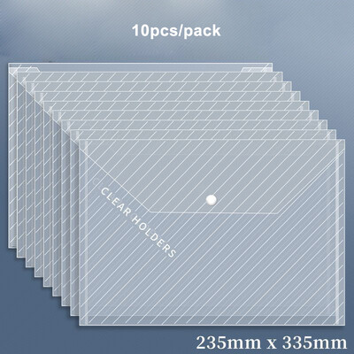 10 kom/pakiranje A4 keper Vodootporne kopče Uredski materijal velikog kapaciteta Papirnate vrećice za studente Prozirne vrećice za datoteke