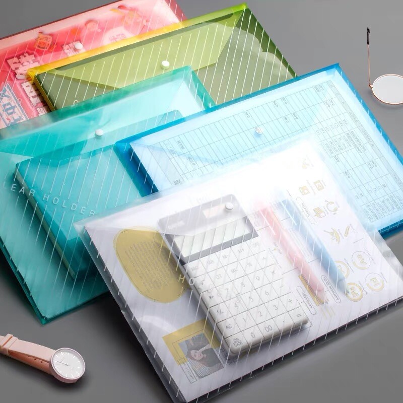 10 kom/pakiranje A4 keper Vodootporne kopče Uredski materijal velikog kapaciteta Papirnate vrećice za studente Prozirne vrećice za datoteke