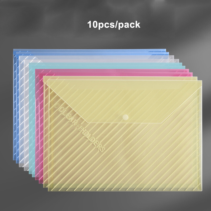 10 kom/pakiranje A4 keper Vodootporne kopče Uredski materijal velikog kapaciteta Papirnate vrećice za studente Prozirne vrećice za datoteke